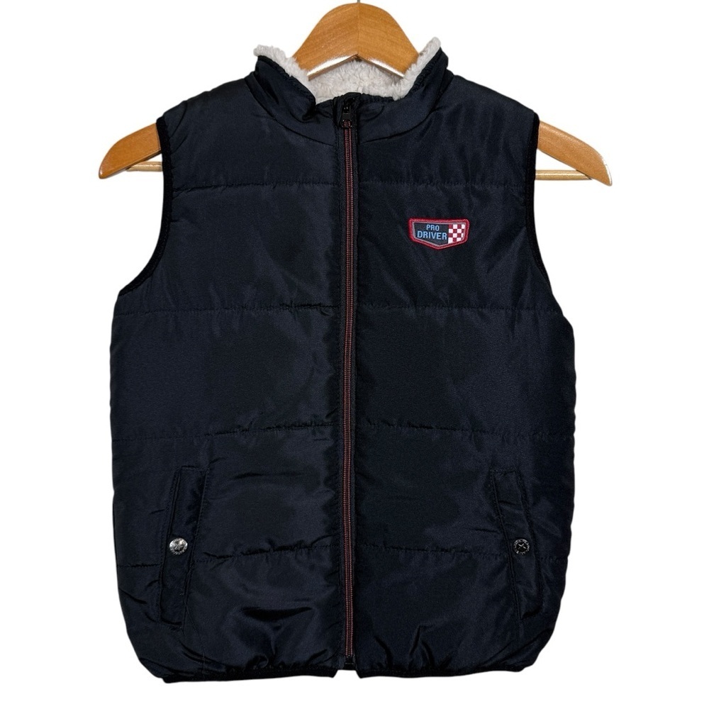 Kids Headquarters Navy Blue Polyester Puffer Vests Size 7